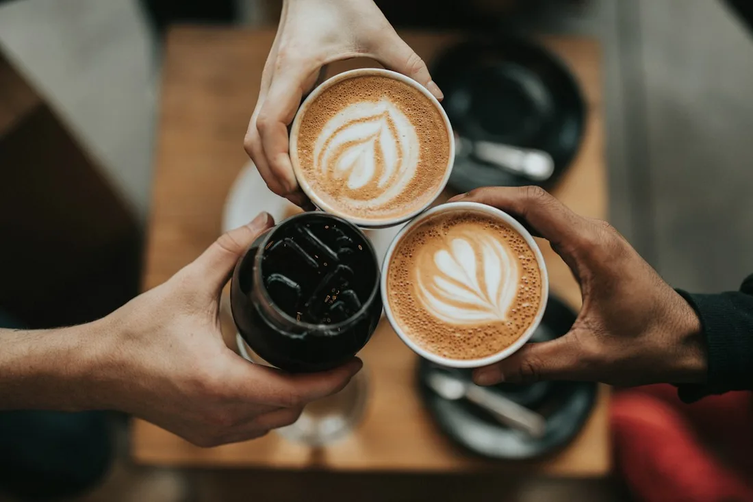 Three cups of coffee held together