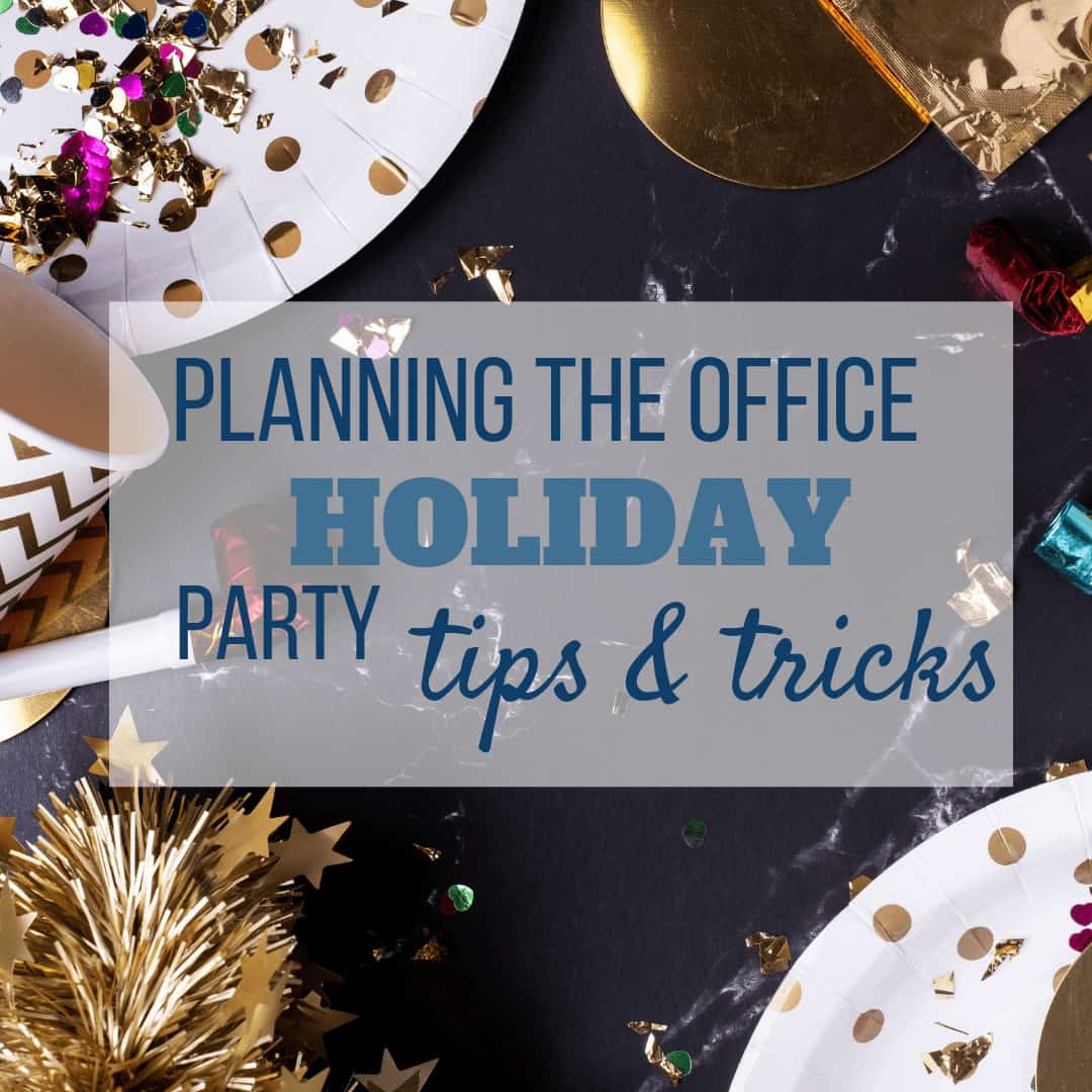 Are you planning the office Holiday Christmas Party? Here are some creative ideas for themes, invitations, decorations, and more for the perfect office party! #officechristmasparty, #officeparty, #partyplanning, #christmasparty, #officepartythemes, #checklist