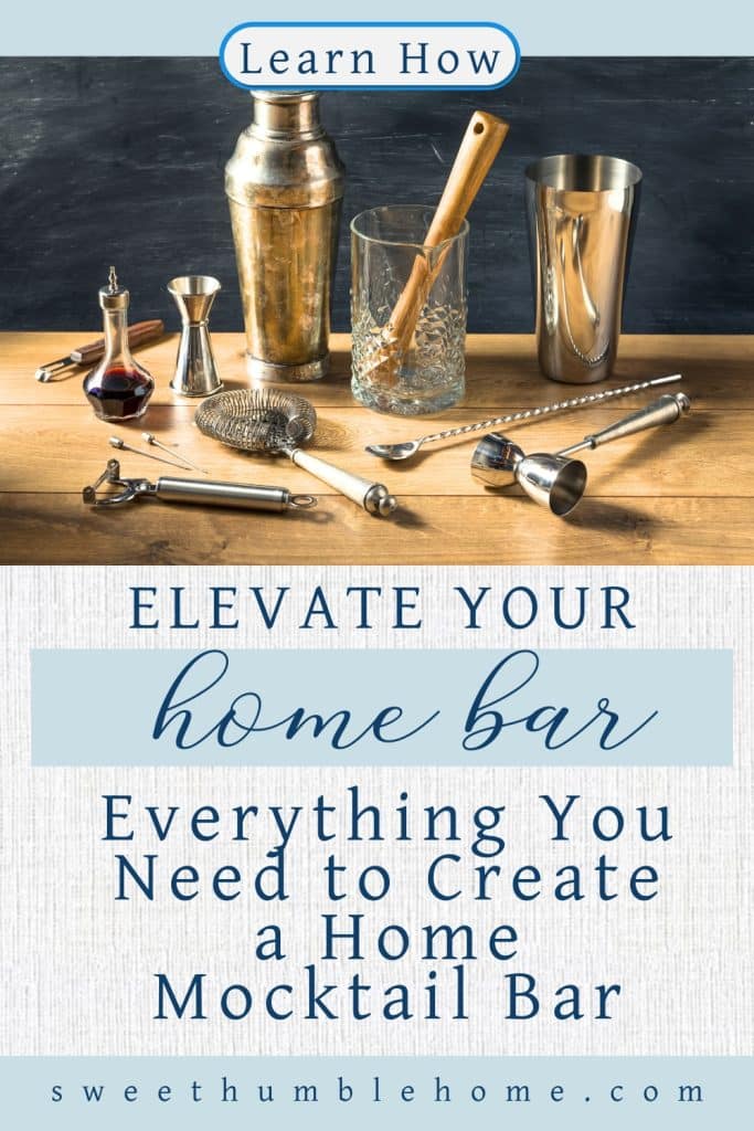 Bar tools set on a wooden table. Home Mocktails